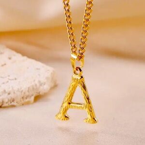 Gold tone Initial Pendant Necklace